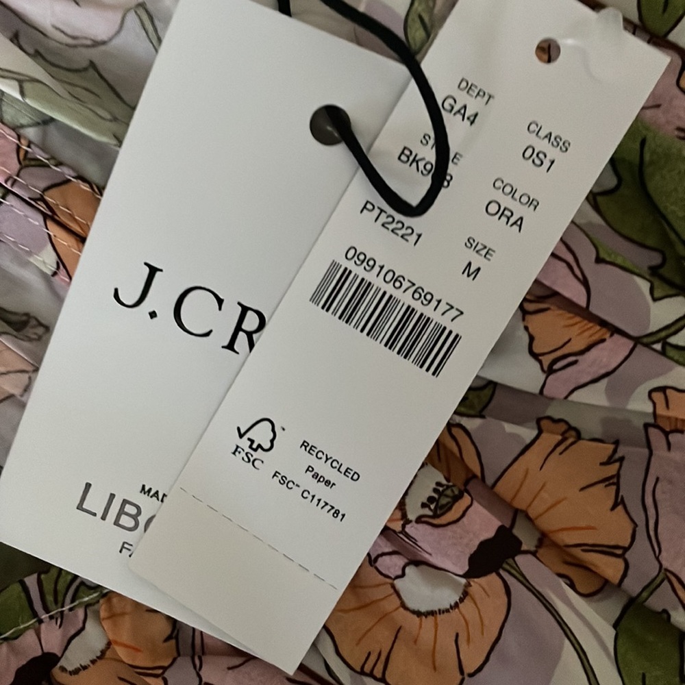 J Crew SMOCKED-WAIST MINI DRESS IN LIBERTY® BUTTERFIELD POPPY FABRIC NWT - Picture 4 of 11